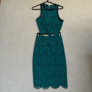 Bebe two piece set. Beautiful lace, only worn once. True to size